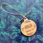 Wooden Advent Ornaments with Name-Themed Scripture Cards and Hanging Cord All Vera Mart