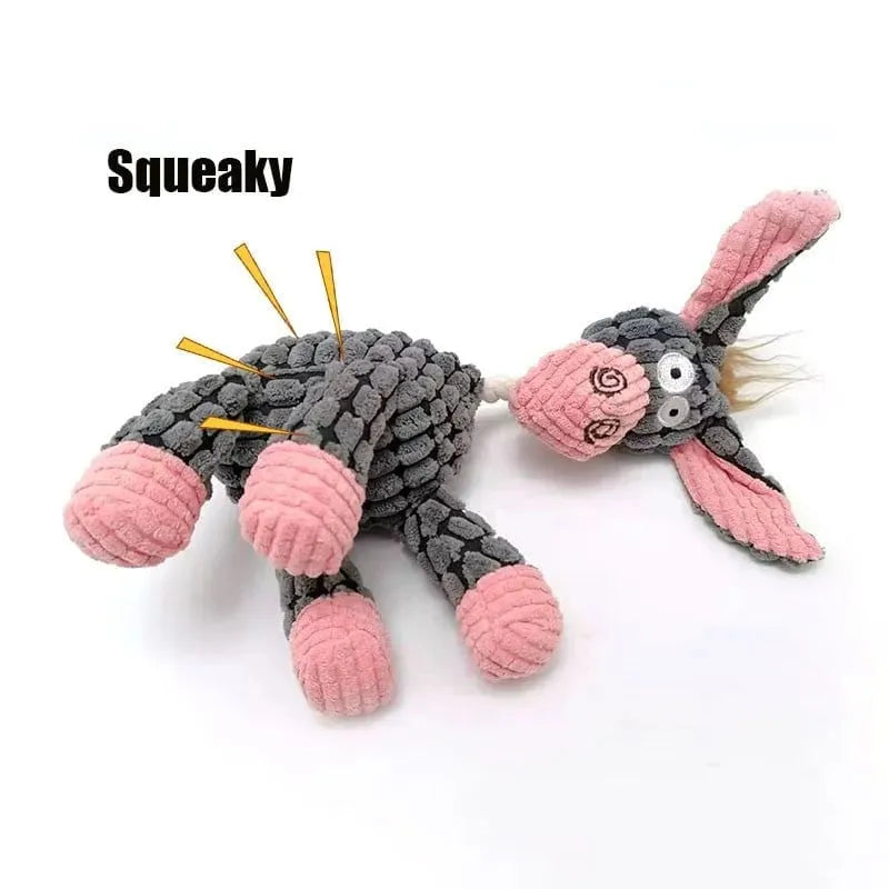 Chew Resistant Plush Dog Toy with Built-in Squeaker and Velvet Shell All Vera Mart