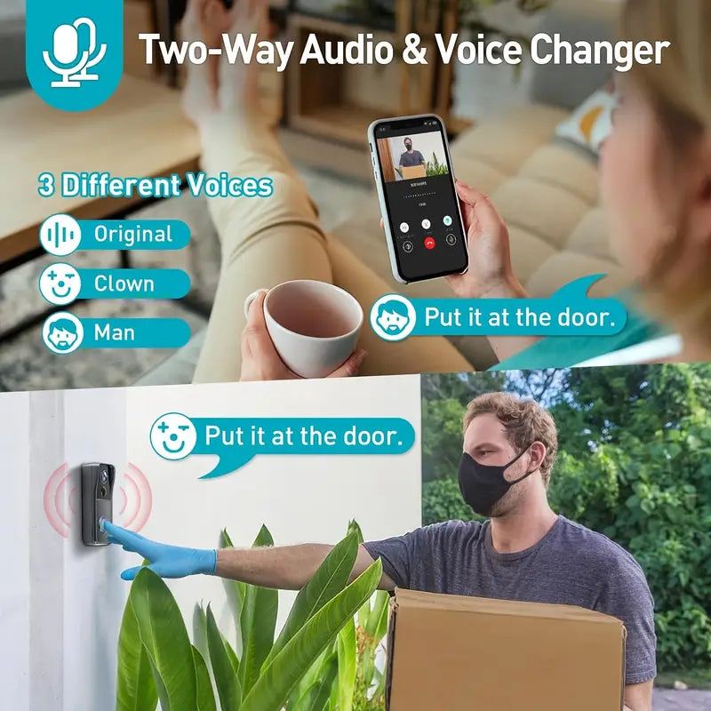 Smart Video Doorbell with 1080P HD Camera and Motion Detection, Night Vision All Vera Mart