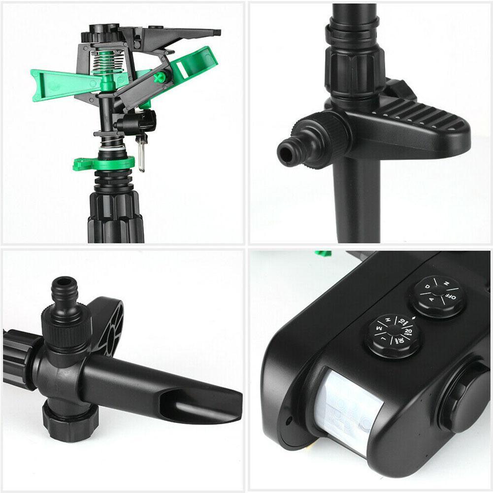 Solar Powered Motion Activated Sprinkler with 300 Degree Coverage for Garden Deer Deterrent All Vera Mart