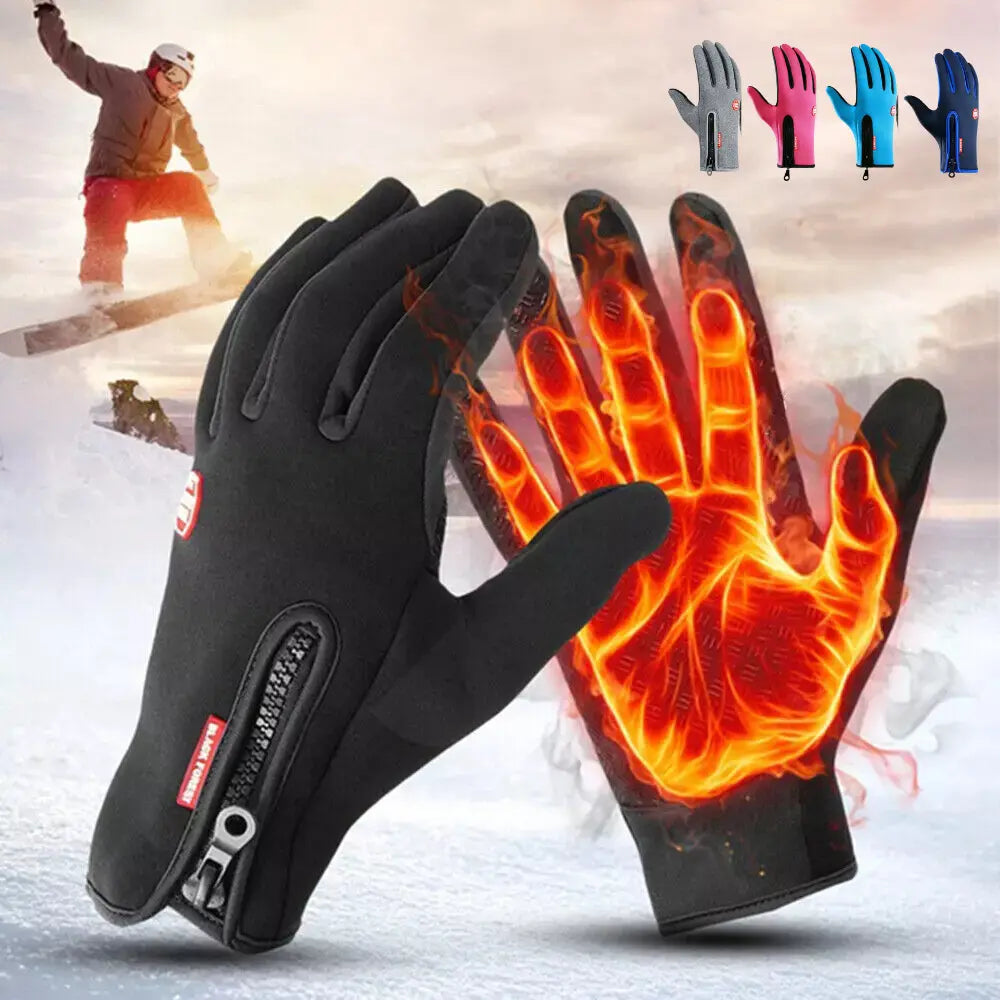 Touchscreen Winter Gloves with Thermal Lining and Silicone Grip, Adjustable Wrist Strap All Vera Mart