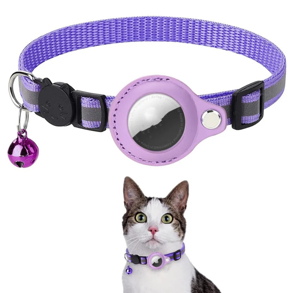 Reflective Pet Collar with Tracker Holder and Quick Release Buckle All Vera Mart