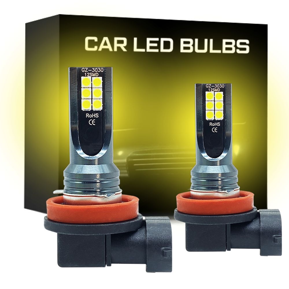 LED Fog Light Bulbs with Three Color Modes and 9600 Lumen Output for H8 H9 H11 All Vera Mart