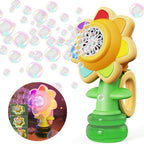 Automatic Bubble Machine with Rotating Flower Head and 7-Color LED Lights All Vera Mart