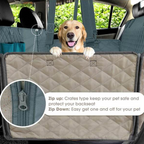 Waterproof Dog Car Hammock with Mesh Window and Zippered Side Panels, Machine Washable All Vera Mart