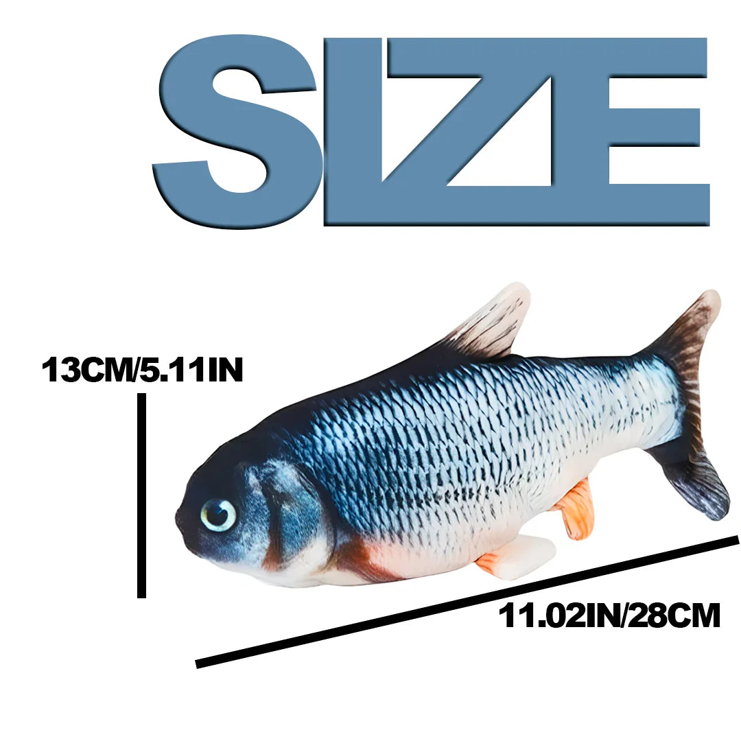 Motion Activated Flopping Fish Toy with Rechargeable Battery and Soft Padding All Vera Mart