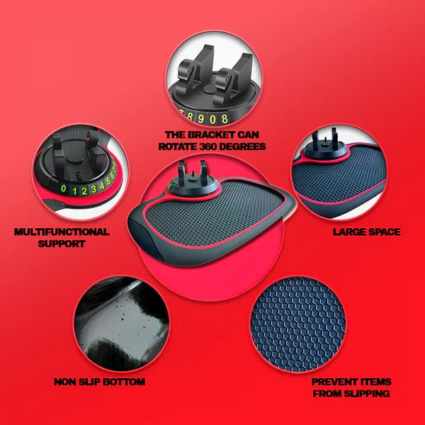 Dashboard Phone Holder with 360-Degree Rotation and Contact Number Tiles All Vera Mart