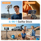 NEW - MAGIC JOHN 4-in-1 Multifunctional Magnetic Selfie Stick – 360° Rotation, Compact & Stylish, With wireless Bluetooth control, Magnetic Phone Holder for Selfies/Video Recording/Vlogging, Compatible with Most Phone Modes summerwins allveramart