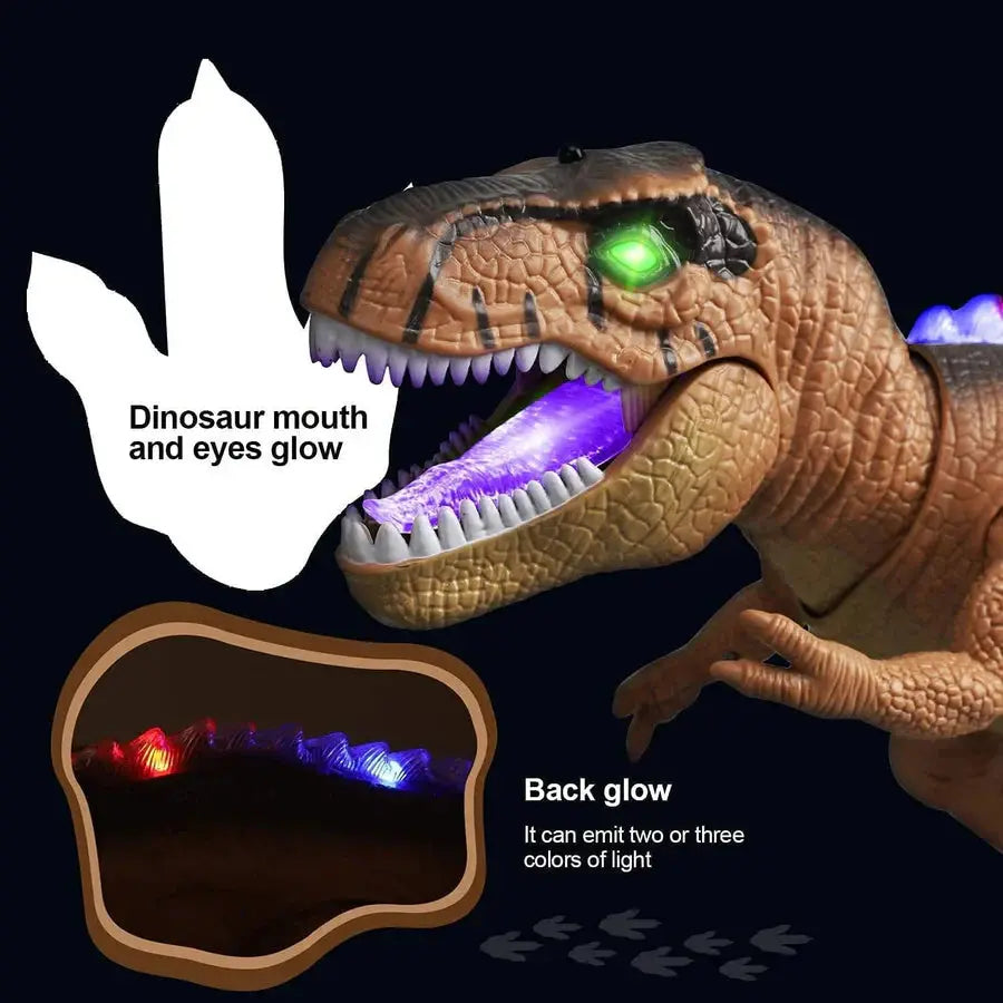 Remote Control Dinosaur Toy with Walking Roar Action and Multicolor LEDs, T-Rex 17 Inch All Vera Mart