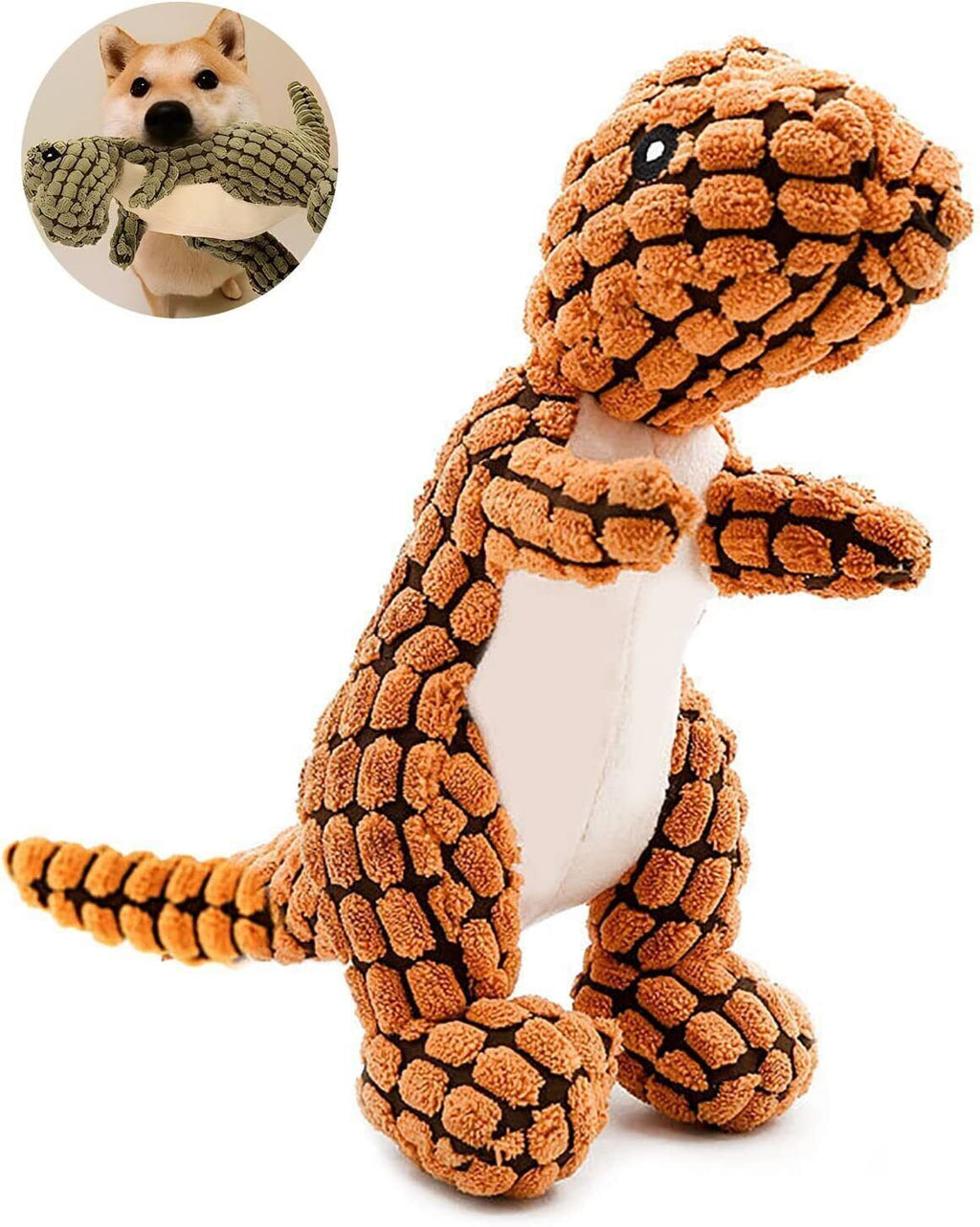 Dinosaur Toy with Corn Wool Construction and Molded Details, Indoor Outdoor Play All Vera Mart