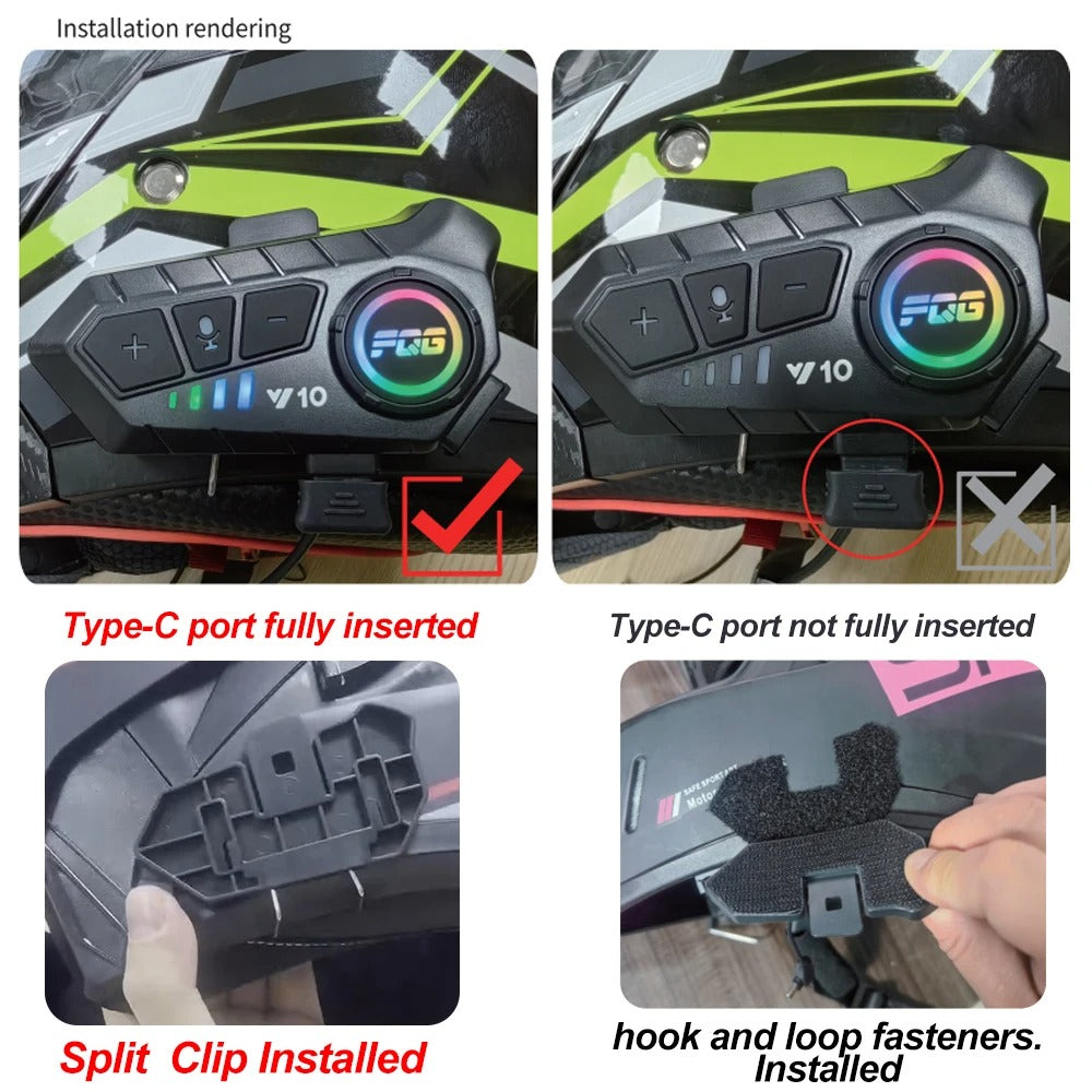 Motorcycle Helmet Headset with Dual Device Pairing and Voice Command All Vera Mart