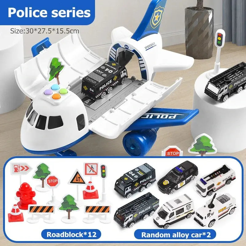 Airplane Playset with Friction-Powered Plane and Lights, 20-Piece Role Play Set All Vera Mart