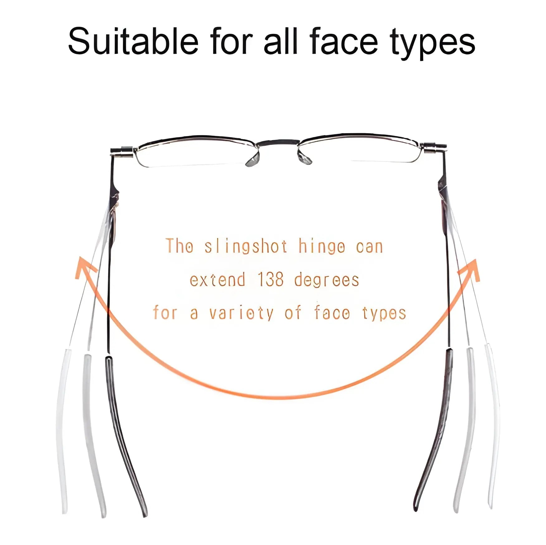 Folding Reading Glasses with Slim Case and Spring Hinge, Lightweight Steel Frame All Vera Mart