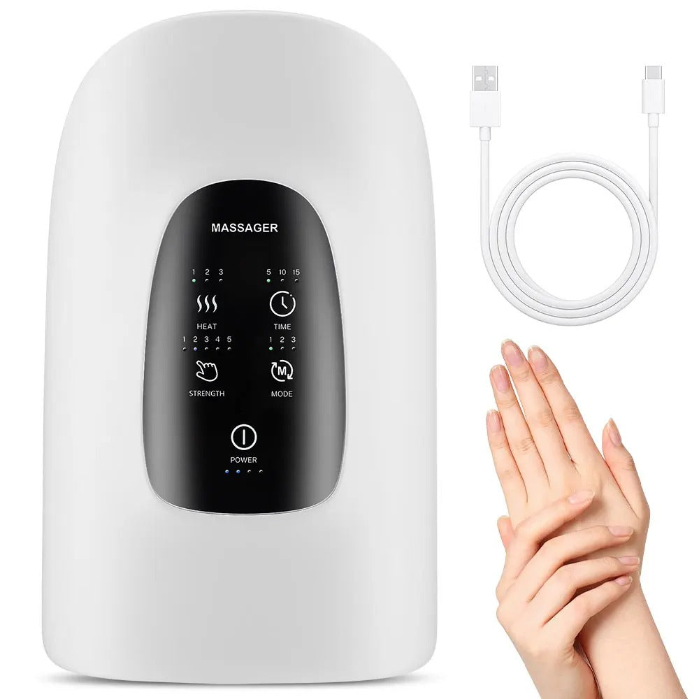 Rechargeable Hand Massager with Heat and Acupoint Bumps, 5 Intensity Levels All Vera Mart