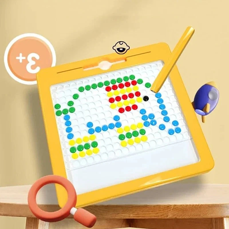Magnetic Drawing Pad with Sealed Beads and Magnetic Pen for Kids, 20 Pattern Cards All Vera Mart