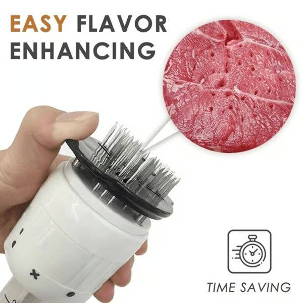 Stainless Steel Meat Injector with 30-Needle System and Dual Action Plunger All Vera Mart