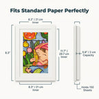 Artwork Display Frame with Magnetic Latch and 150-Sheet Storage Capacity All Vera Mart