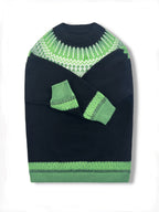 Womens Chunky Jacquard Round Neck Sweater with a Nature Inspired Pattern in Eight Colors