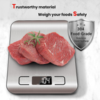 Precision Kitchen Scale with Backlit Display and Stainless Steel Platform, 5 Unit Options All Vera Mart