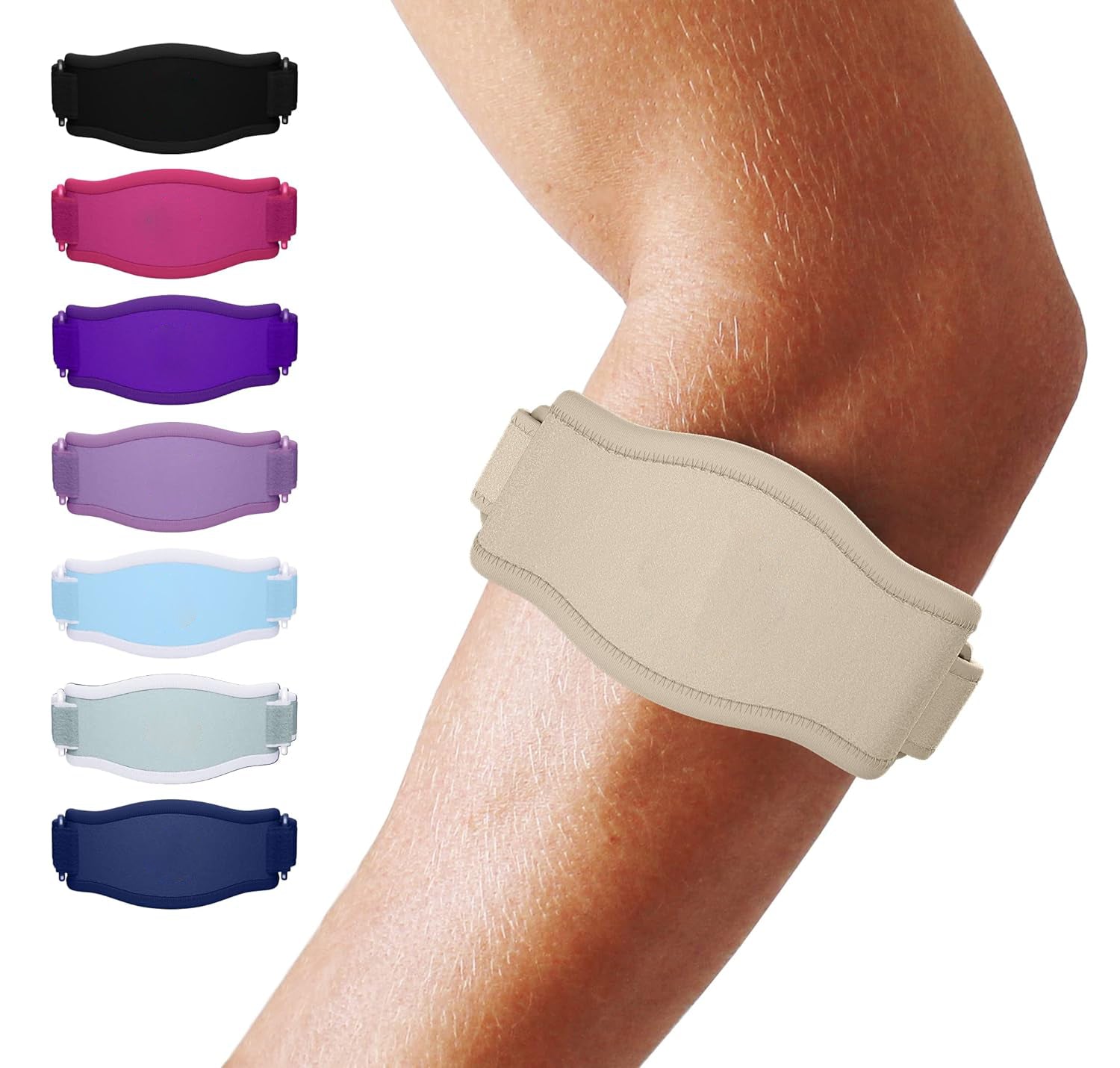 Adjustable Elbow Compression Brace with Triple Strap Support and Moisture Wicking All Vera Mart
