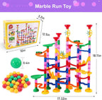 Snap-Together Marble Run with 53 Track Pieces and 30 Marbles, Translucent Design All Vera Mart