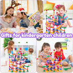Snap-Together Marble Run with 53 Track Pieces and 30 Marbles, Translucent Design All Vera Mart