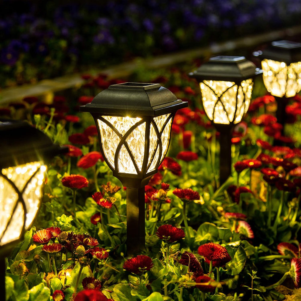 Solar Pathway Lights with Automatic Dusk Activation and Water Ripple Pattern, 6-Pack All Vera Mart
