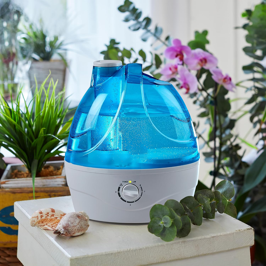 Ultrasonic Cool Mist Humidifier with 360 Rotating Nozzle and 24-Hour Runtime All Vera Mart