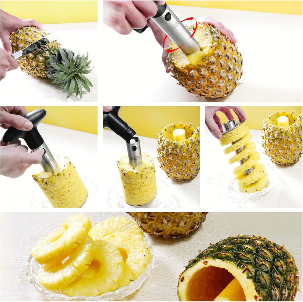 Stainless Steel Pineapple Corer with Serrated Blade and Spring Loaded Handle All Vera Mart