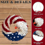 Wooden Patriotic Door Sign with Eagle and Star Design, 12 Inch Round All Vera Mart