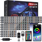 Motorcycle LED Light Kit with App Control and Brake Signal, 144 LEDs All Vera Mart
