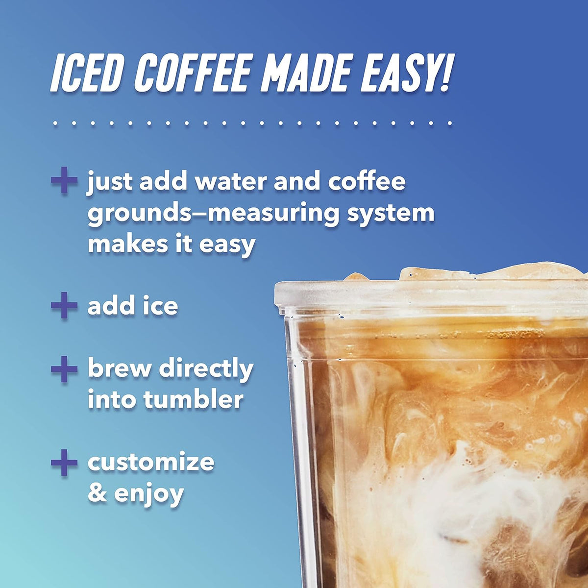 Iced Coffee Brewer with Reusable Filter and Insulated Tumbler, 4-Minute Brew All Vera Mart