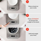 Precision Kitchen Scale with Backlit Display and Stainless Steel Platform, 5 Unit Options All Vera Mart
