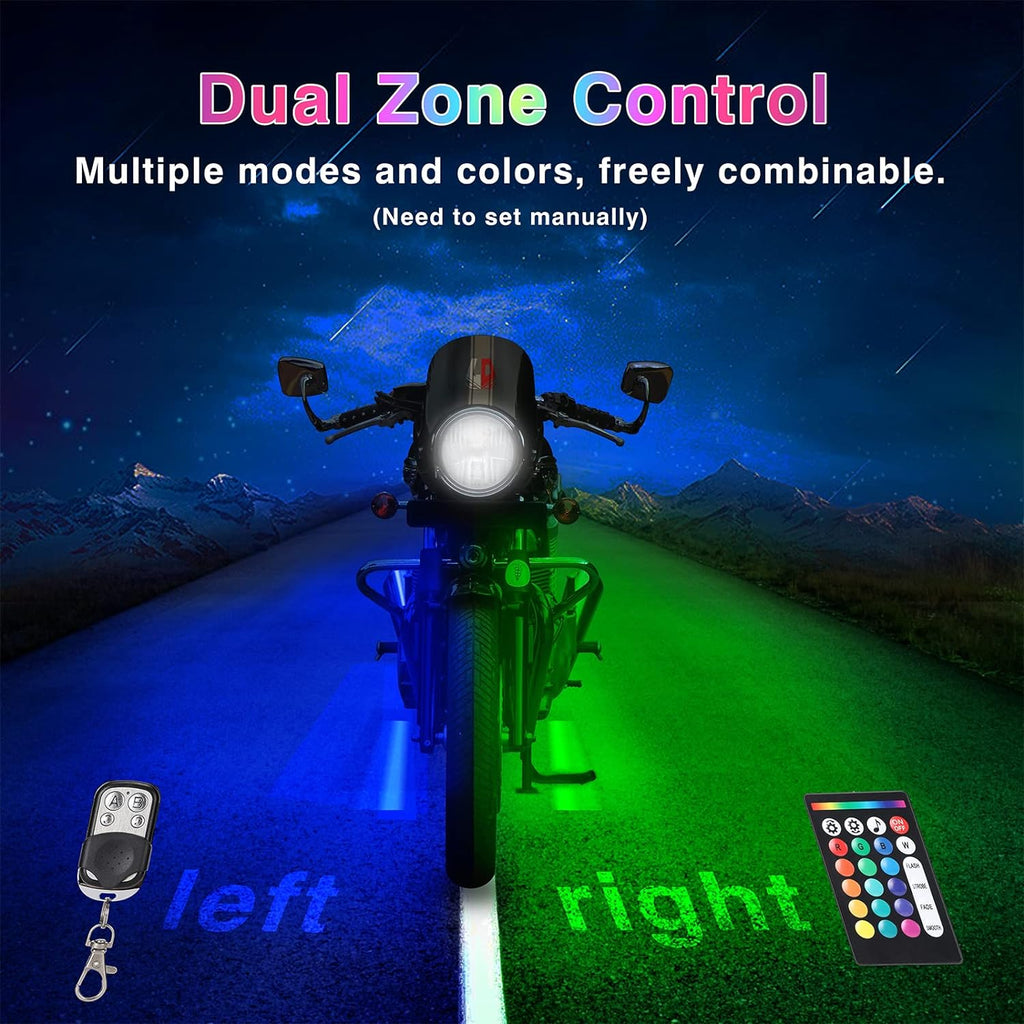 Motorcycle LED Light Kit with App Control and Brake Signal, 144 LEDs All Vera Mart