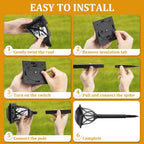 Solar Pathway Lights with Automatic Dusk Activation and Water Ripple Pattern, 6-Pack All Vera Mart