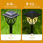 Solar Pathway Lights with Automatic Dusk Activation and Water Ripple Pattern, 6-Pack All Vera Mart