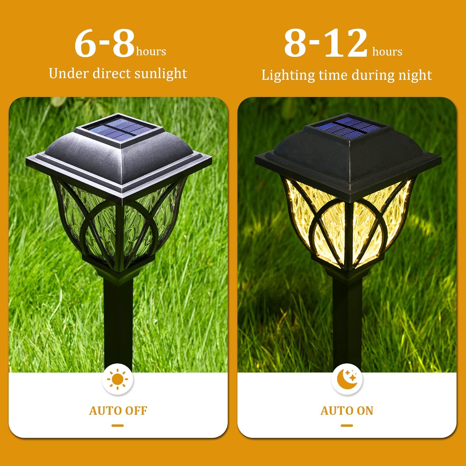 Solar Pathway Lights with Automatic Dusk Activation and Water Ripple Pattern, 6-Pack All Vera Mart
