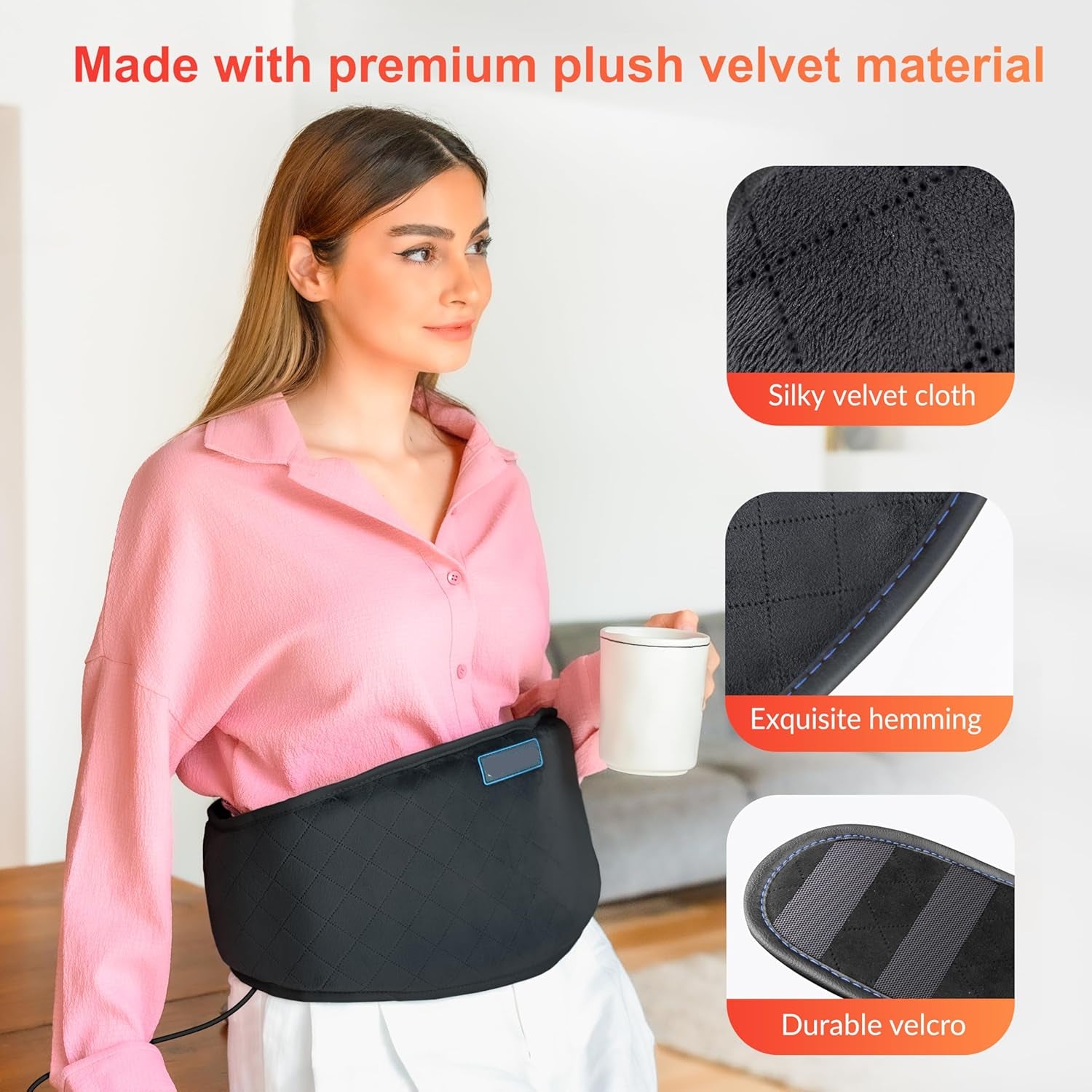 Heating Wrap with Vibration Motors and Adjustable Strap for Back, Waist, and Thighs All Vera Mart