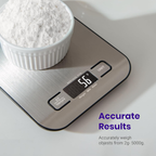 Precision Kitchen Scale with Backlit Display and Stainless Steel Platform, 5 Unit Options All Vera Mart