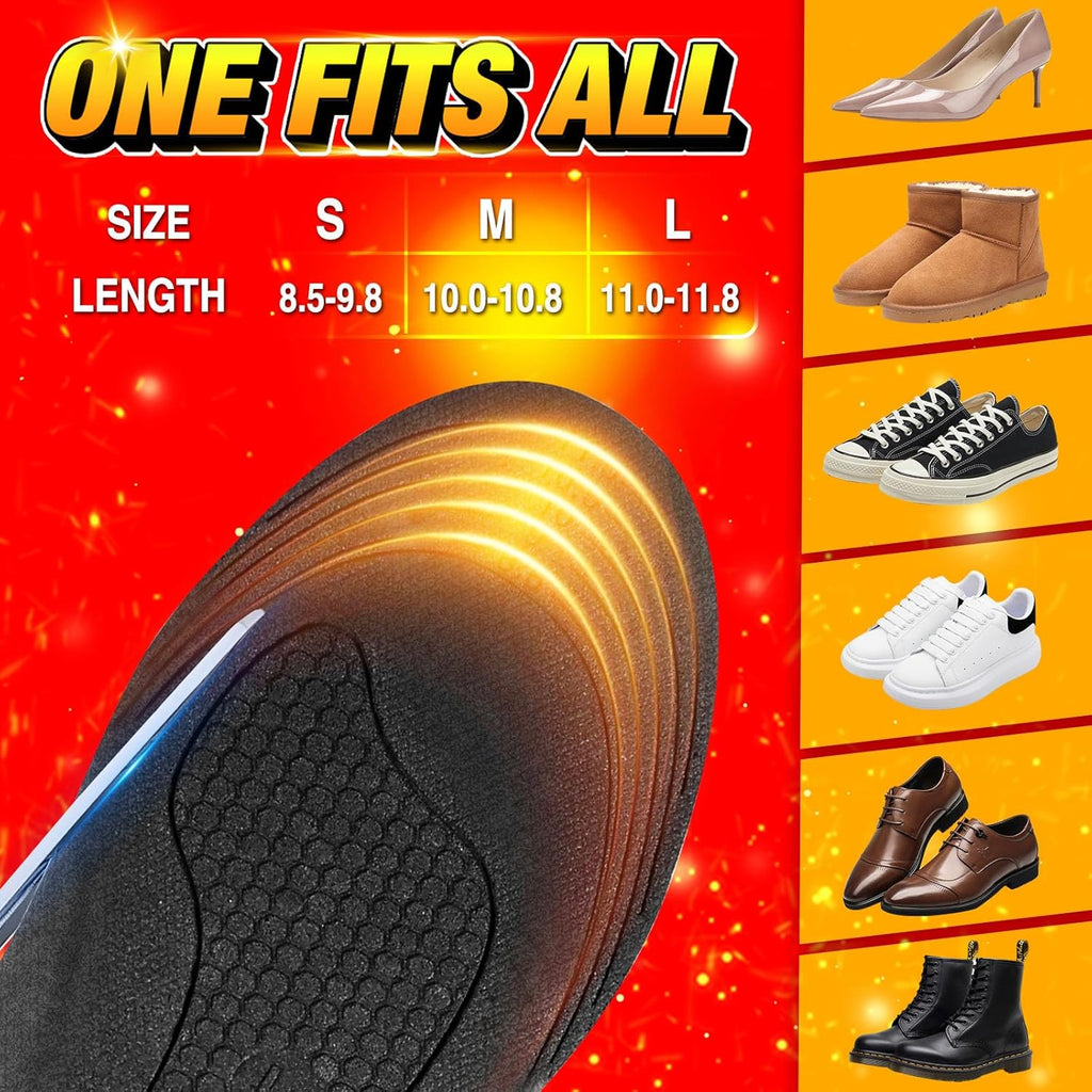 Rechargeable Heated Insoles with Wireless Remote and 8-Hour Battery All Vera Mart