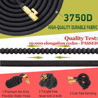 Expandable Garden Hose with Brass Fittings and Integrated Shutoff Valve, Storage Bag All Vera Mart