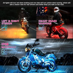 Motorcycle LED Light Kit with App Control and Brake Signal, 144 LEDs All Vera Mart