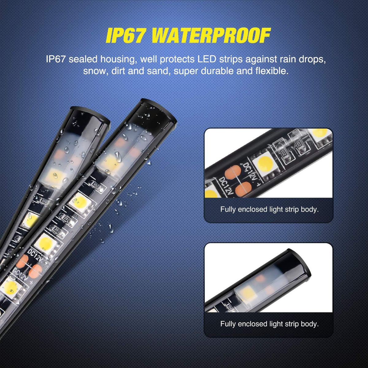 LED Truck Bed Light Strip 60 Inch with 3900 Lumens and IP67 Weather Rating All Vera Mart