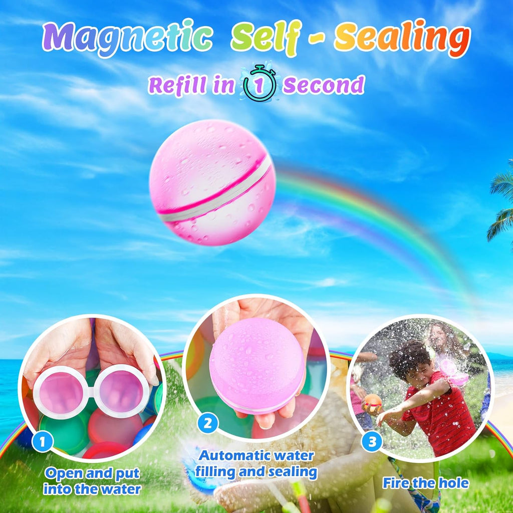 Magnetic Water Balloons with Self-Sealing Design and Tear Resistant Rubber All Vera Mart