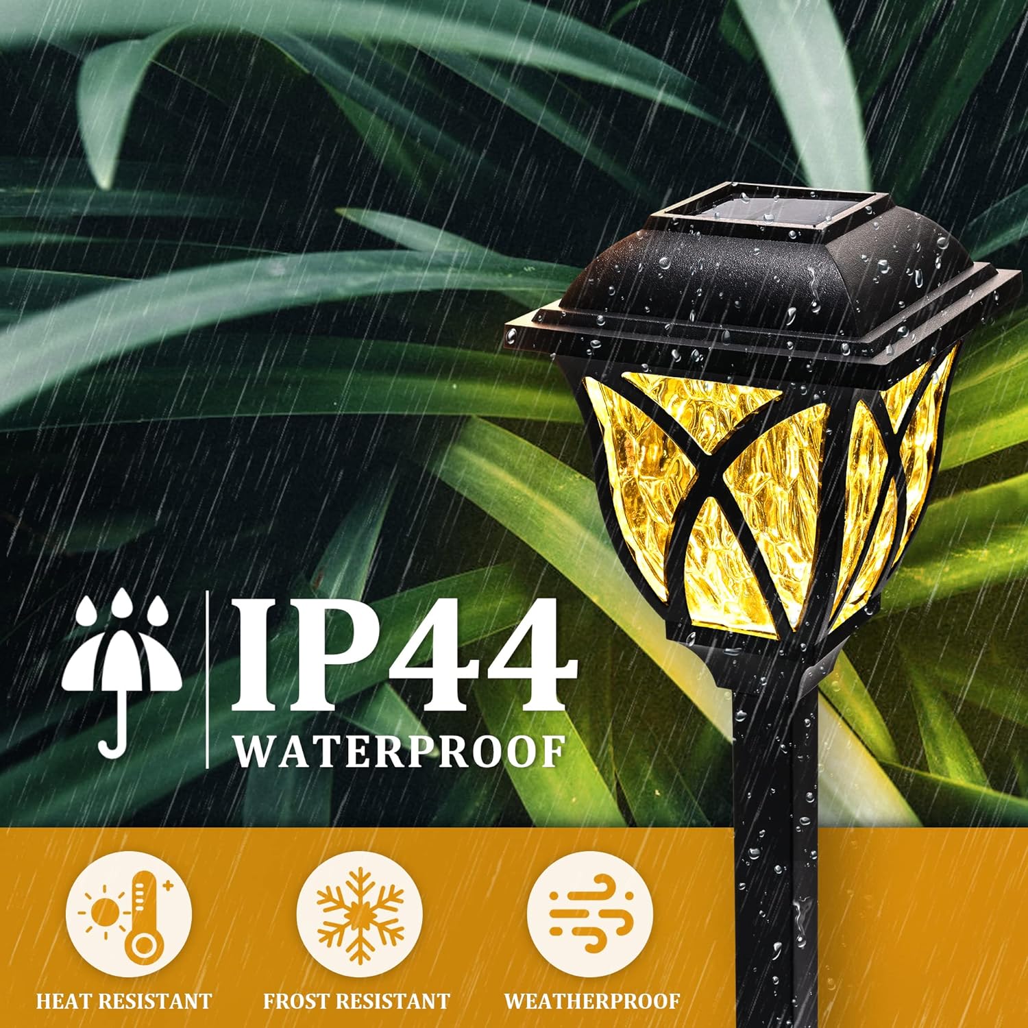 Solar Pathway Lights with Automatic Dusk Activation and Water Ripple Pattern, 6-Pack All Vera Mart