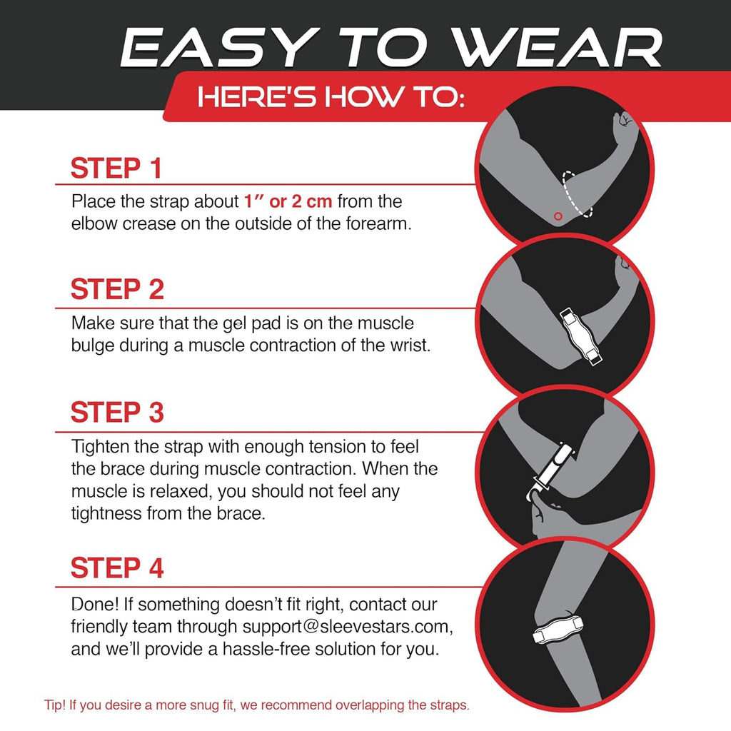 Adjustable Elbow Compression Brace with Triple Strap Support and Moisture Wicking All Vera Mart