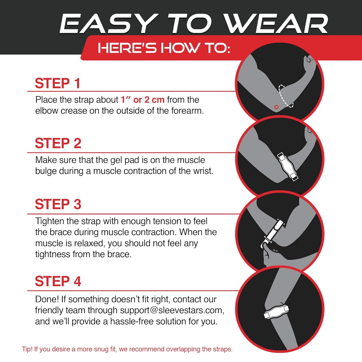 Adjustable Elbow Compression Brace with Triple Strap Support and Moisture Wicking All Vera Mart