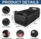 Foldable Trunk Organizer with Adjustable Compartments and Hook-and-Loop Base All Vera Mart