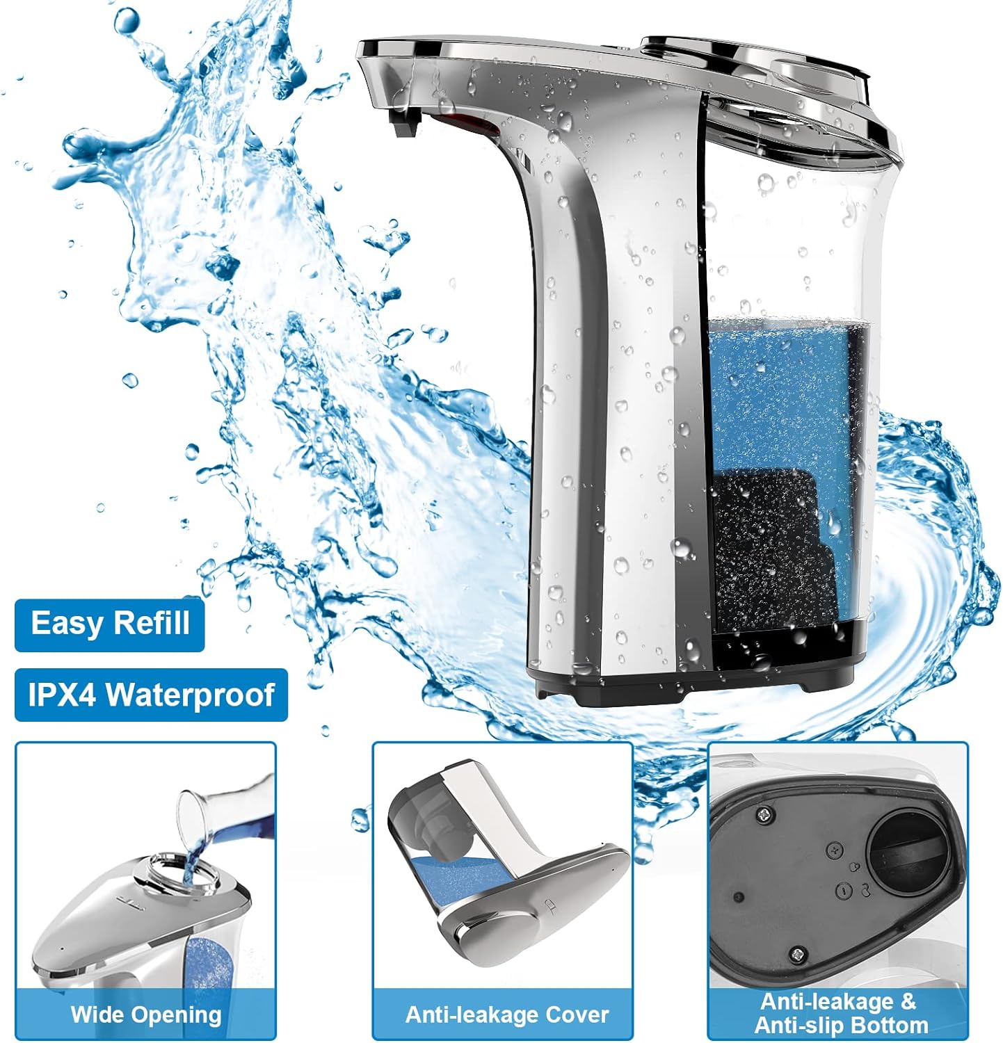 Sensor Activated Soap Dispenser with Adjustable Output and Aluminum Body All Vera Mart