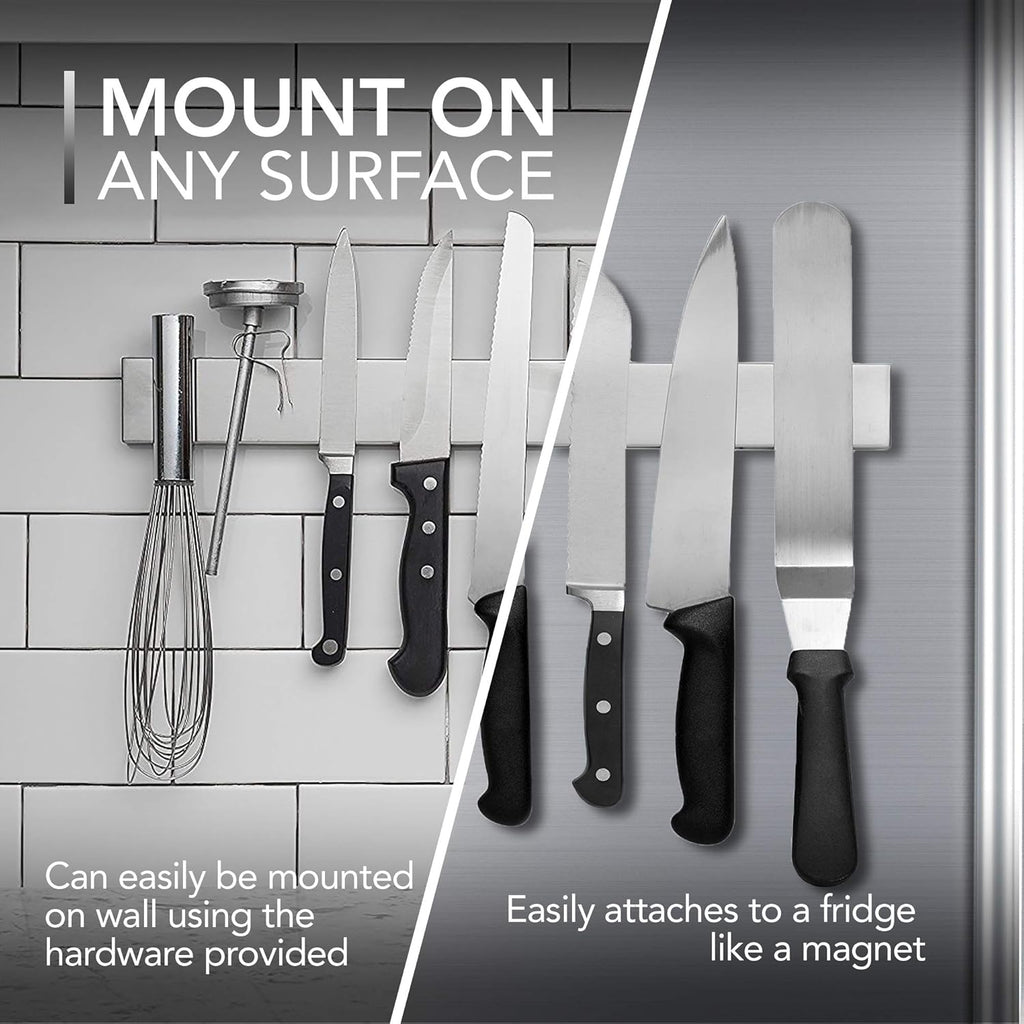 Stainless Steel Magnetic Knife Holder with Wall Mounting Hardware, 14-Inch All Vera Mart